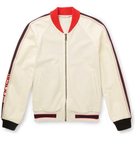 gucci bomber jacket white|gucci bomber jacket men's.